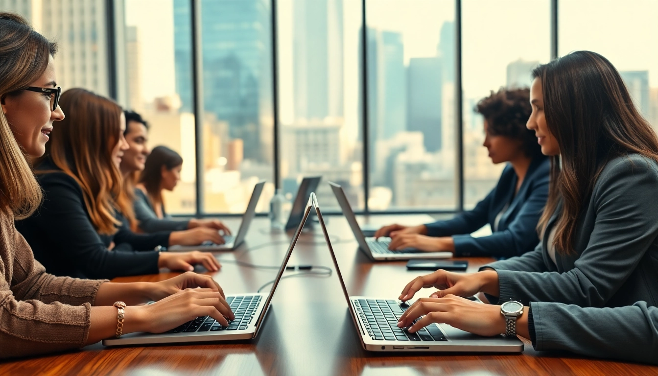 Create LLC online with a diverse group of entrepreneurs collaborating in a bright office setting.