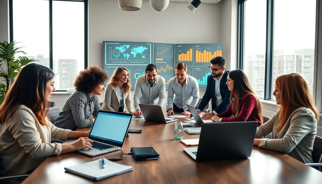 Teamwork at a digital marketing company in a modern office, showcasing collaboration.