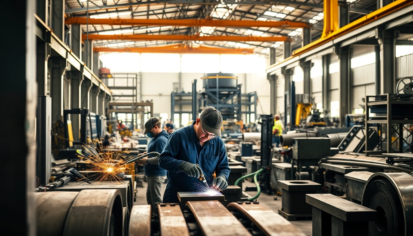 Locate skilled steel fabricators near me actively working on metal projects.