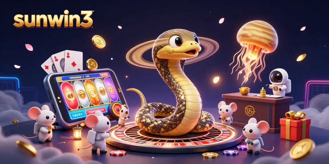 Experience thrilling gameplay with sunwin3 as mice bet on a celestial roulette wheel in a vibrant, cosmic casino scene.