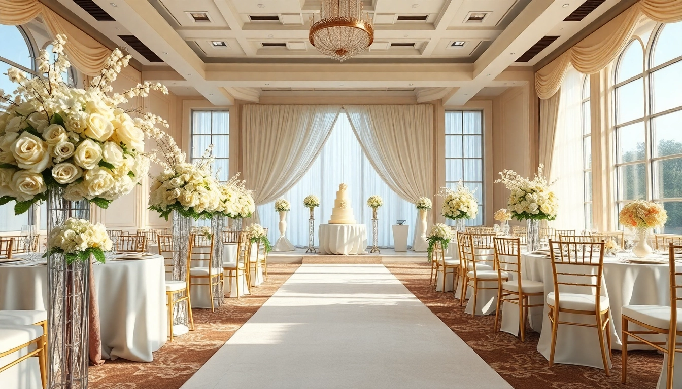 Beautifully set Jacksonville Wedding Venue showcasing elegant decor and floral arrangements.