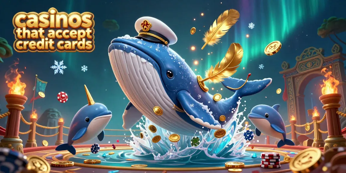 Interactive scene of casinos that accept credit cards, showcasing a whimsical underwater world with playful casino-themed characters.