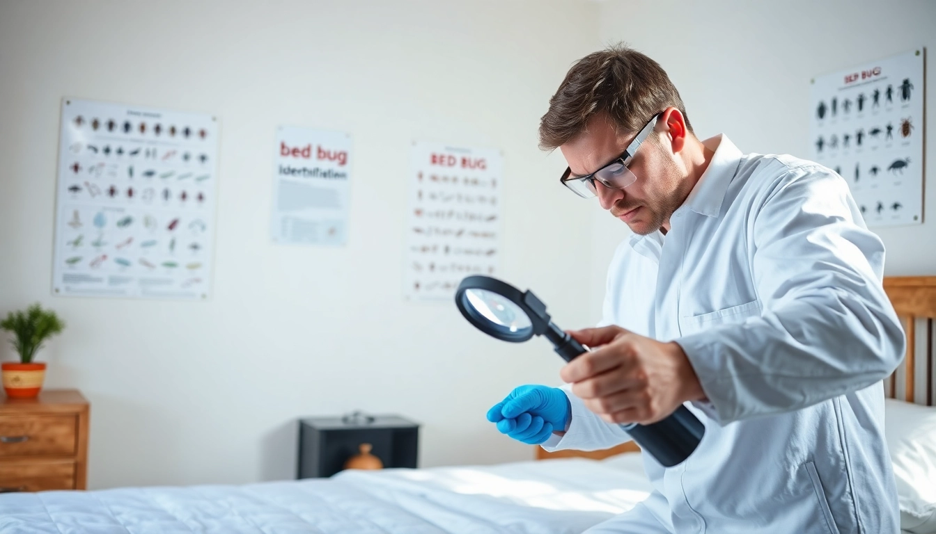 Conducting bed bug pest control inspections in a tidy environment.