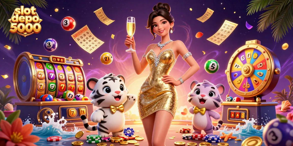 Spin the reels with slot depo 5000 and enjoy dazzling wins surrounded by vibrant casino elements.