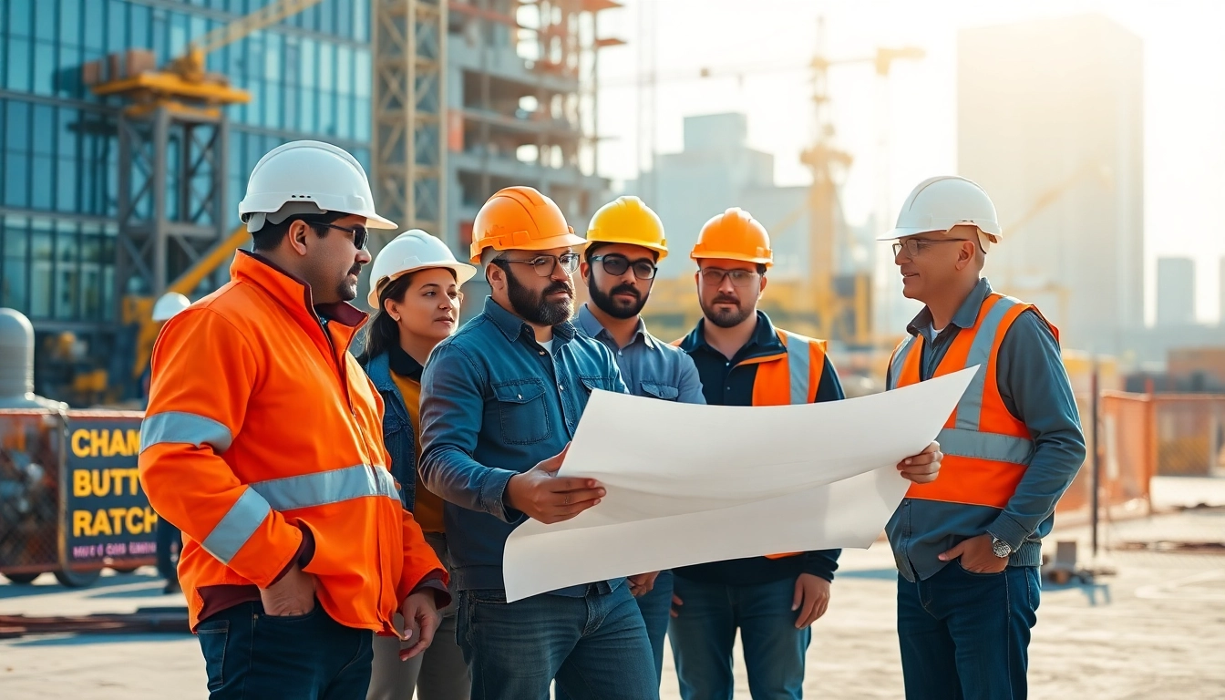 Manhattan General Contractor coordinating on a construction site with a dynamic team.