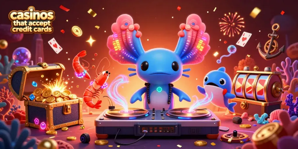 Experience fun at casinos that accept credit cards with lively characters and vibrant game elements.