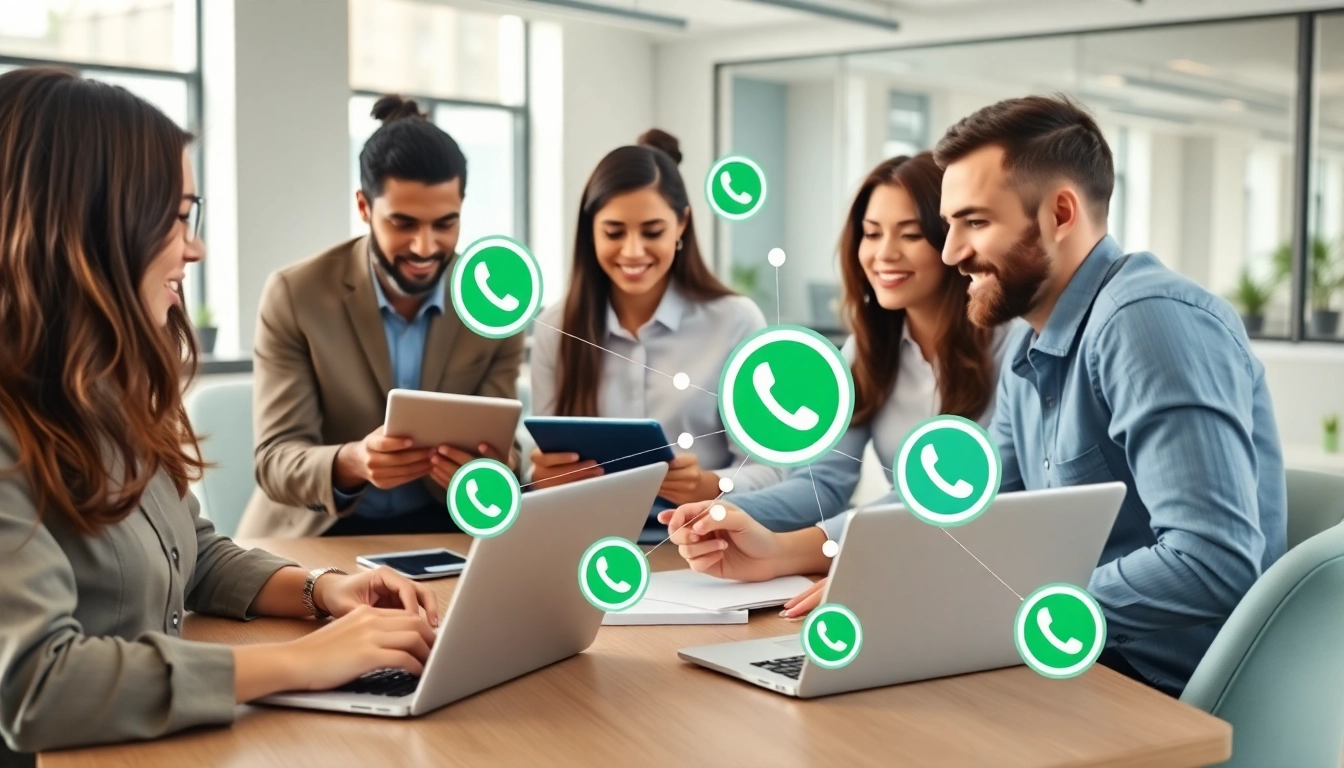 Understanding What is a CRM for WhatsApp in a professional team meeting with technology.