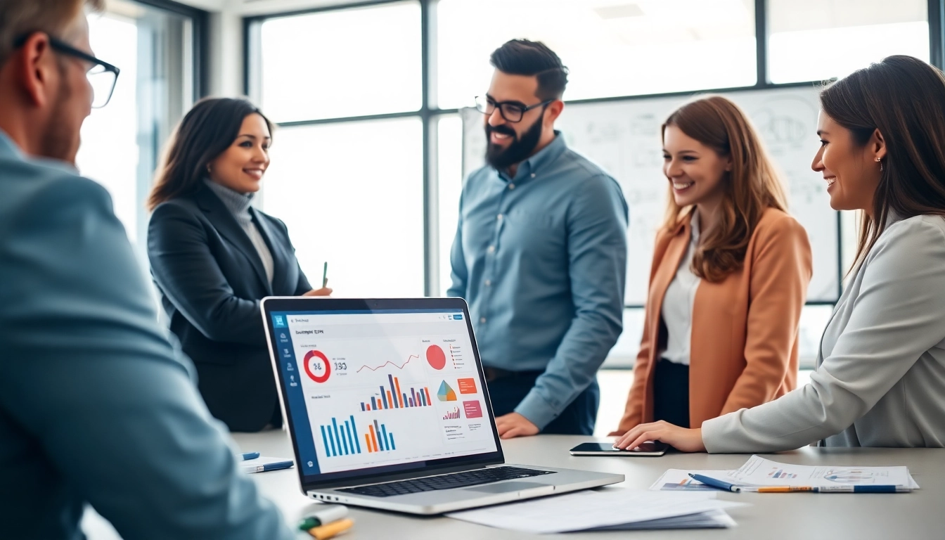 Showcase of hubspot crm free in a dynamic office setting with a diverse team collaborating.