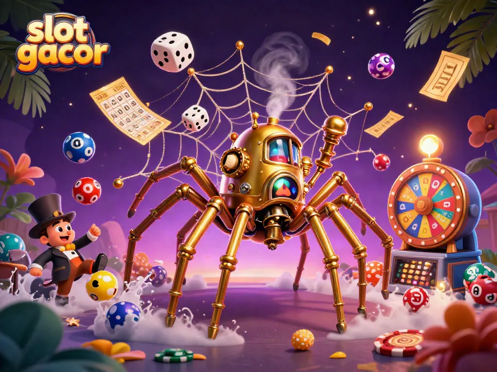 Slot gacor menyoroti pengalaman bermain dengan simbol keberuntungan dalam ilustrasi kasino menarik.