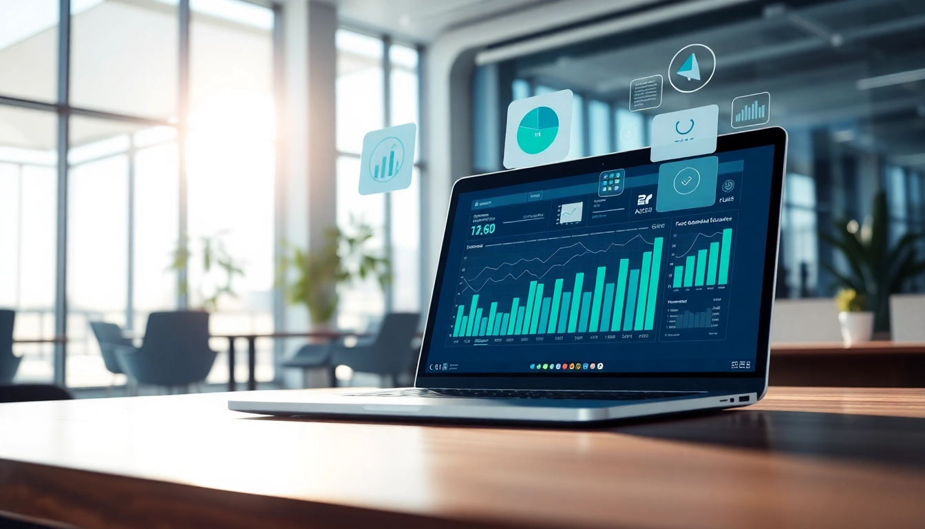 Engaging visual of AI for competitor analysis tools in a modern office environment.