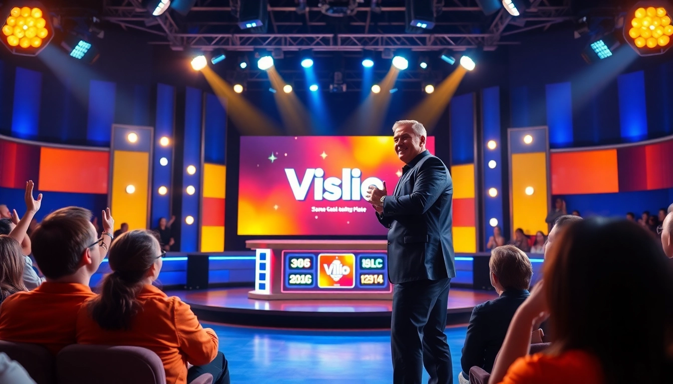 Experience the excitement of Vislio in a dynamic game show setting with an engaging host.