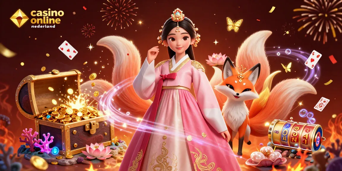 Engaging scene promoting casino online nederland with 3D characters celebrating and playing