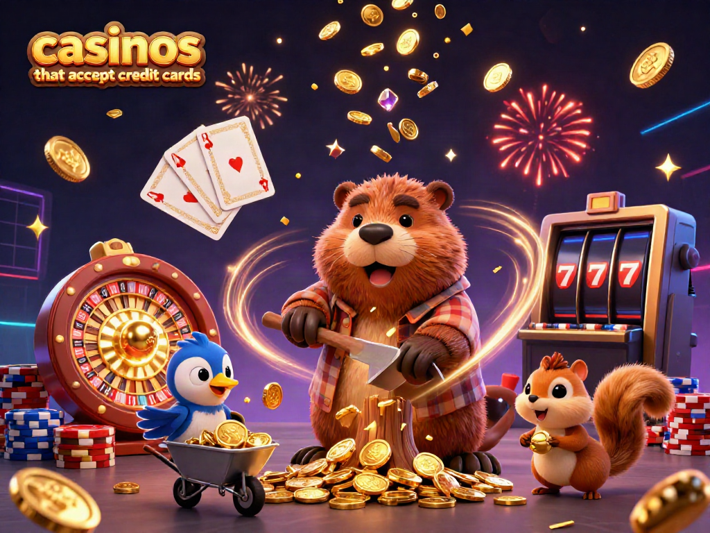 Experience the excitement of casinos that accept credit cards with dynamic scenes of 3D characters celebrating wins.