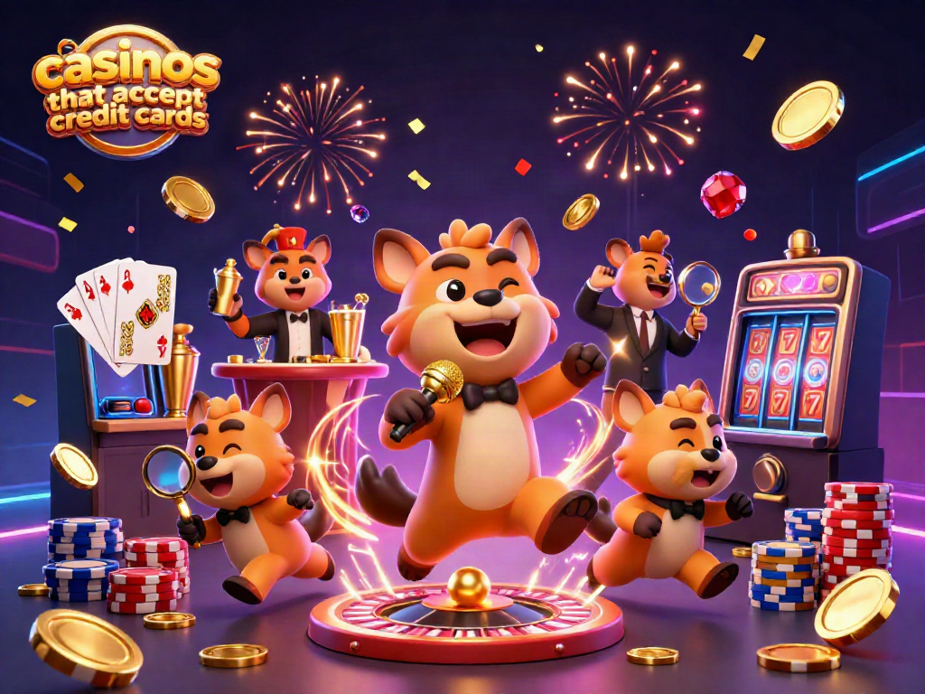 Experience the excitement of casinos that accept credit cards with hyenas in a vibrant casino scene.