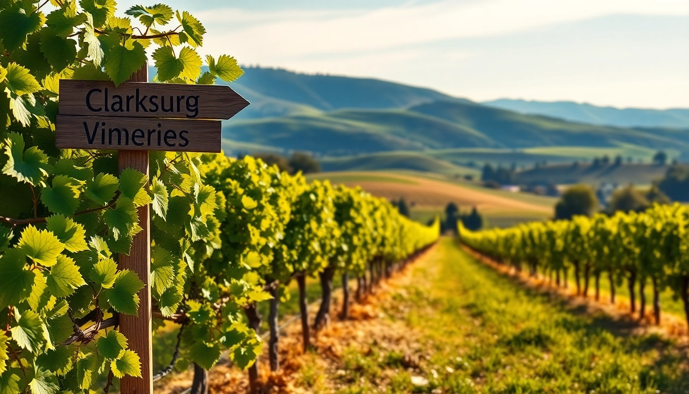 Discover the beautiful landscape of clarksburg wineries with lush green vineyards and warm sunlight.