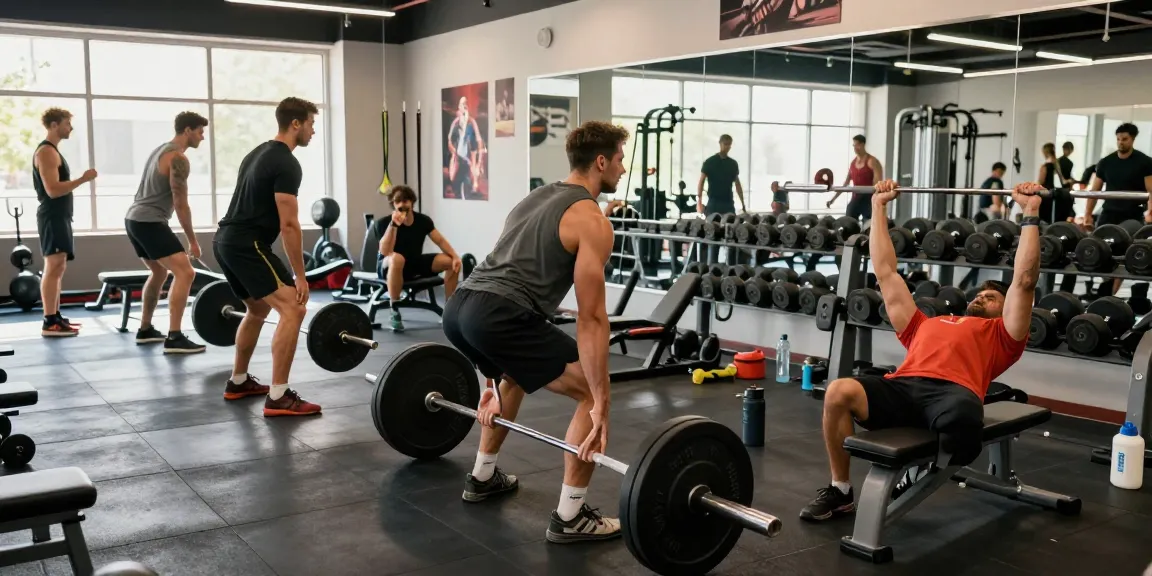 A group of bodybuilders training at Unique Pharma Steroid Shop gym, showcasing dedication to fitness and strength.