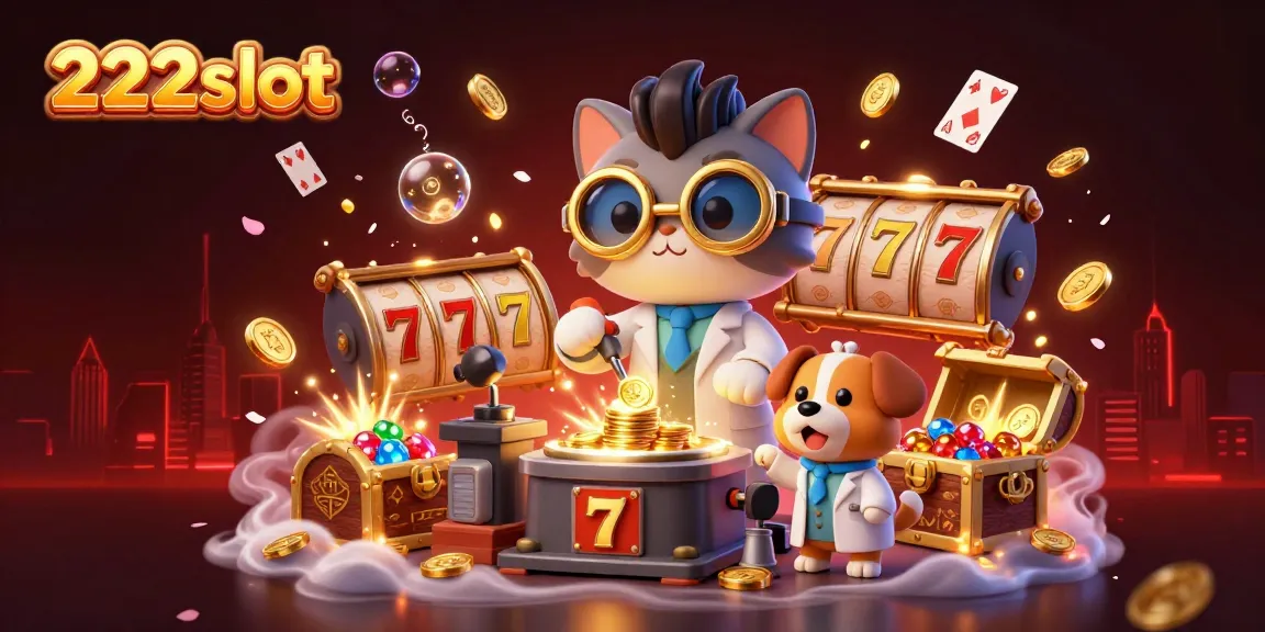 Memenangkan jackpot di slot dengan 222slot, ilmuwan gila dan anjing, penuh aksi.