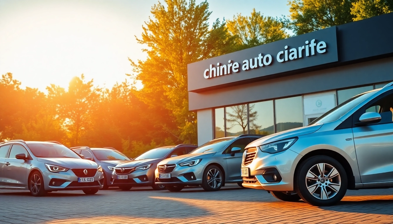 Chirie auto ieftin - inviting car rental office in Chisinau with diverse vehicles.