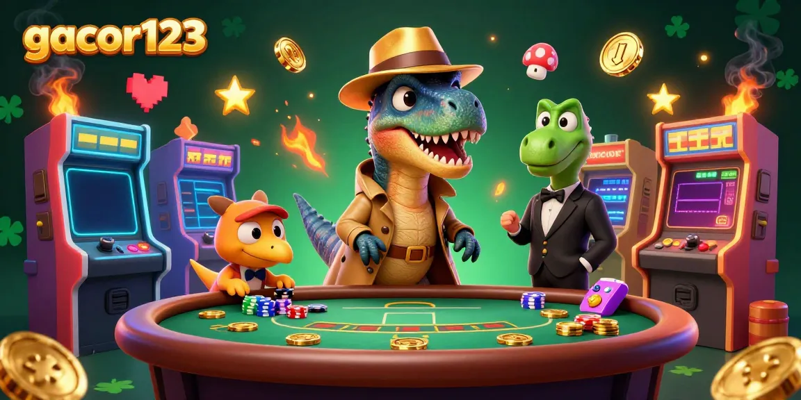 Experience thrilling blackjack action with gacor123 featuring a clever velociraptor card counter and friends.