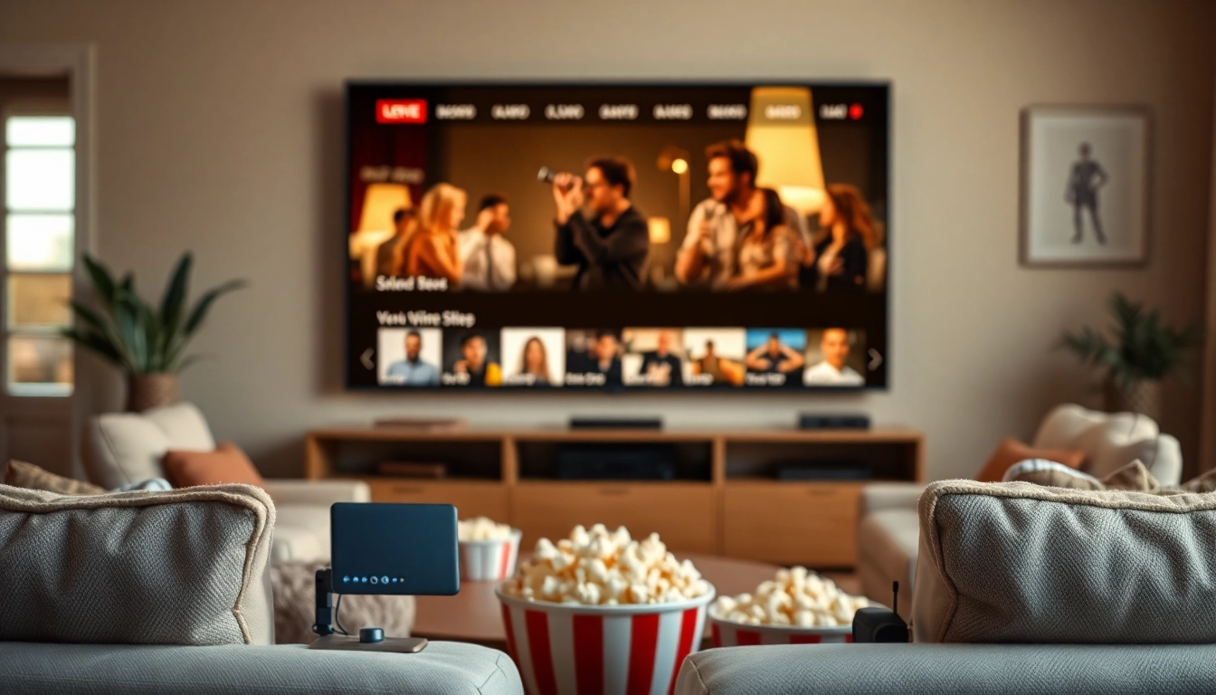 Enjoy the latest web series online in a cozy home theater setup.
