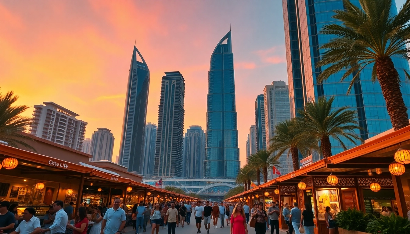 Experience City Life Dubai with a vibrant skyline and bustling streets filled with culture.