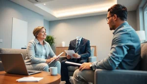 Best employment lawyers in Delhi NCR consult with clients in a professional setting, fostering trust and communication.