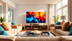 Watch iron tv pro streaming content in a stylish, inviting living room setup.
