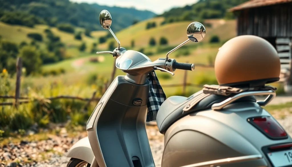 Verkauf von roller 50ccm gebraucht in ländlicher Umgebung mit vintage Design.