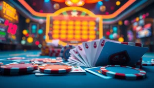 Togel online cards and chips create an exciting atmosphere in vibrant digital gambling.