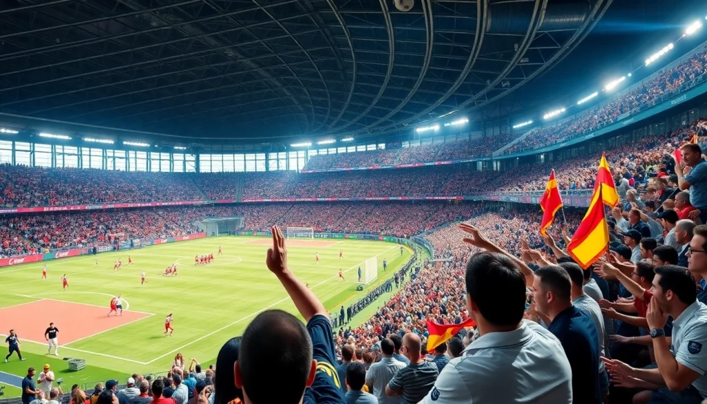 스포츠중계를 즐기는 팬들과 선수들의 생동감 넘치는 장면