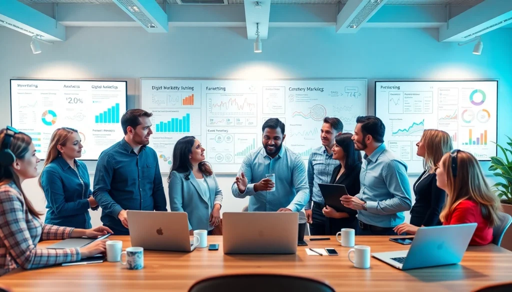 Dynamic team at a leading seo agency analyzing data and strategies for effective campaigns.