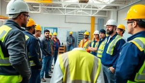 Engaged participants in OSHA training carolinas session in a bright training facility.
