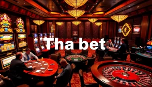 Experience the thrill of Tha bet at a luxurious casino with vibrant games and eager players.