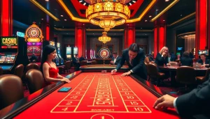 Experience the excitement of Baccarat at XX88's luxurious casino with professional dealers and vibrant decor.