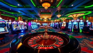 Players enjoying thrilling games at THABET casino with vibrant tables and elegant atmosphere.