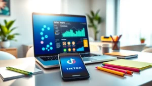 Maximize your reach with the TikTok SMM panel in a vibrant digital marketing setup.