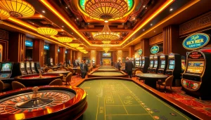 Experience the thrill of Liên Minh KJC gaming with engaging casino tables and vibrant atmosphere.