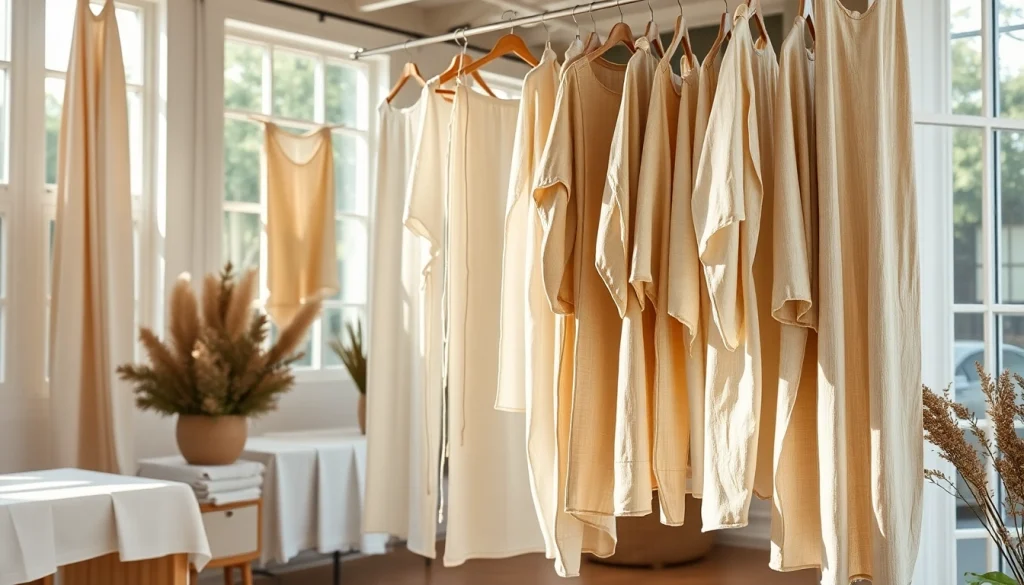 Ontdek prachtige linnen producten in een stijlvolle boetiek met natuurlijk licht.