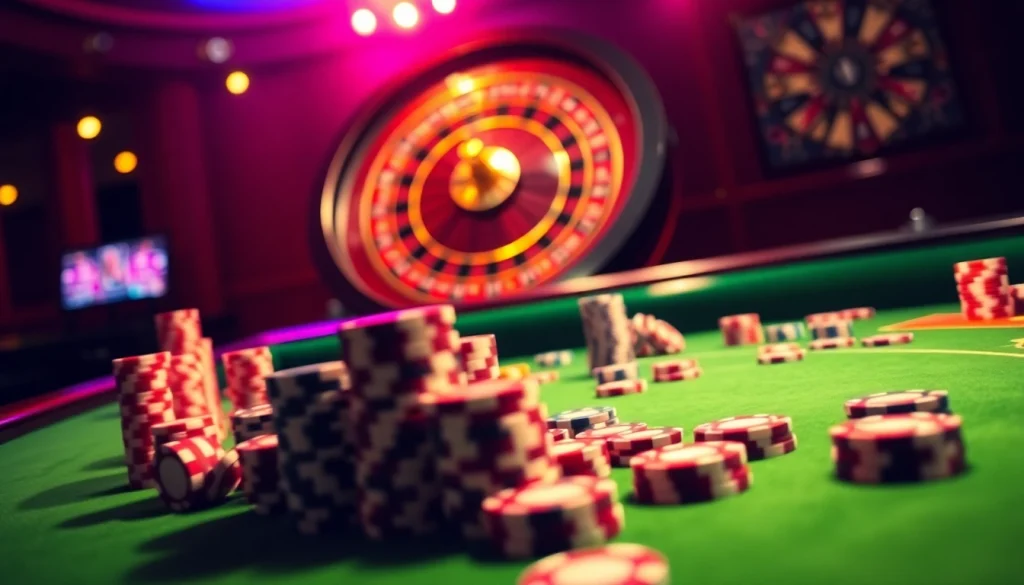 I9bet players enjoying a vibrant casino experience with dynamic roulette and card games.