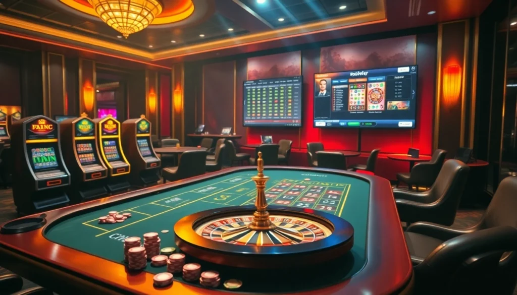 Experience thrilling games at Trang chủ XX88, showcasing vibrant casino tables and dynamic online betting.