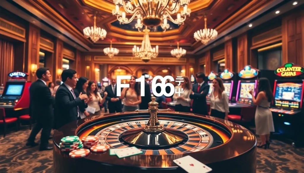 Engaging moment in a high-stakes casino with players exploringลิงก์ F168 excitement at roulette.