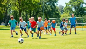 Boys engaging in various sports at Multi Sports Camps for Boys, showcasing teamwork and excitement.