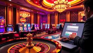Experience seamless bk8 login at an opulent casino scene with dazzling gaming excitement.
