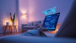 Experience best nsfw ai chatbots in a cozy digital interaction setting filled with ambient lighting.