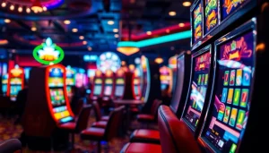 Menangkan hadiah saat memainkan slot depo 1k dengan suasana kasino yang meriah.