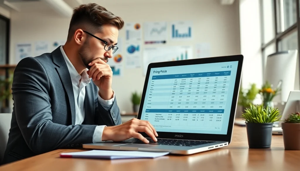 Analyze competitor pricing strategies in a professional office environment.