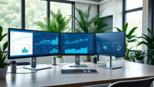 zirvegrupbilgisayar'da modern bir çalışma alanını sergileyen profesyonel bir ofis.