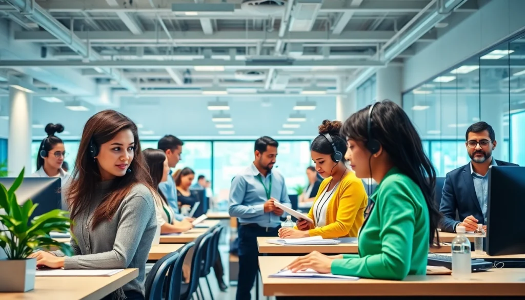 View of diverse professionals addressing how many jobs are available in consumer services.