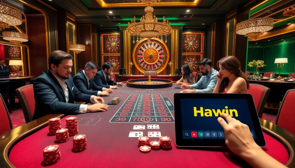 Experience engaging baccarat gameplay at Haywin casino with vibrant chips and professional dealers.