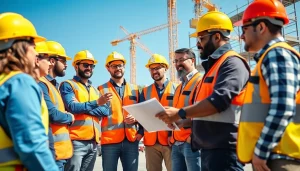 Engaged construction safety training in Colorado with workers using safety gear on-site.